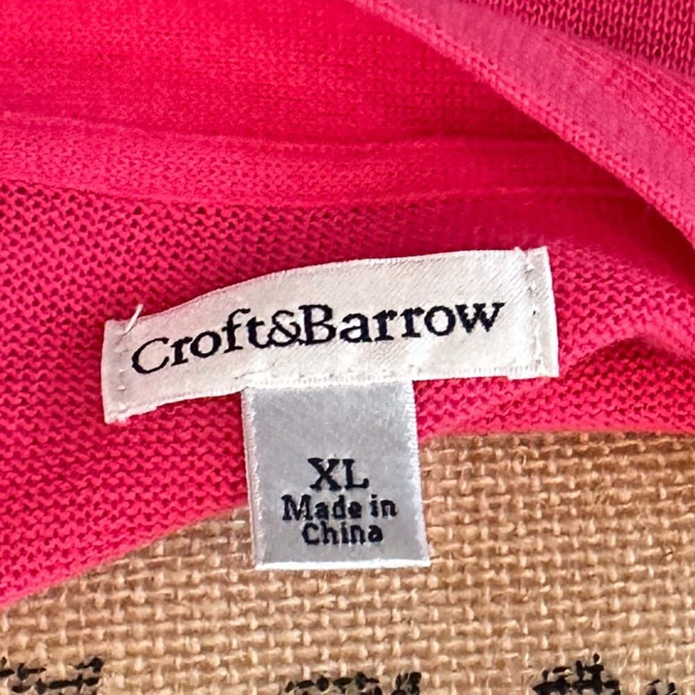 Croft & Barrow Women’s XL Open-Front Cardigan – Bright Pink - Picture 4 of 4
